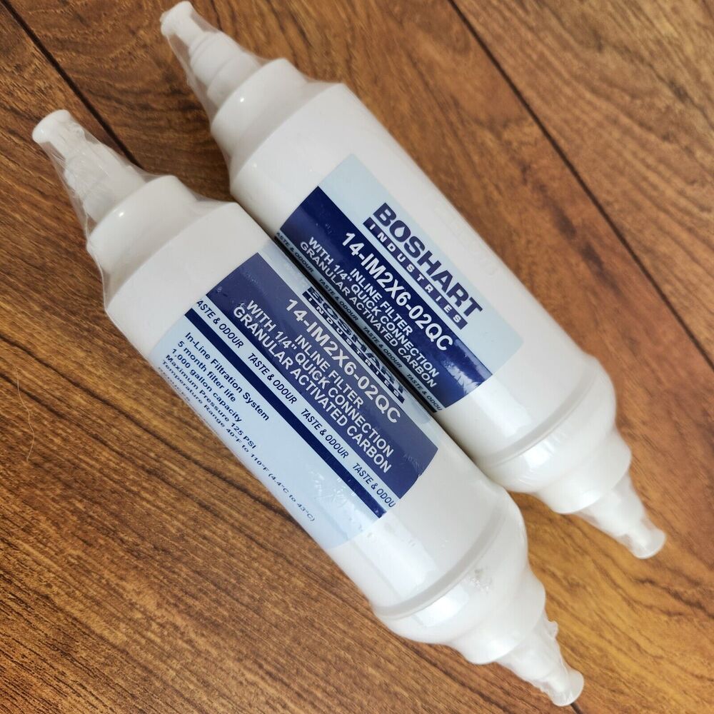 2 NEW Ice Maker Replacement Filters 14-IM2X6-02QC 1/4" Quick Connect - Sealed